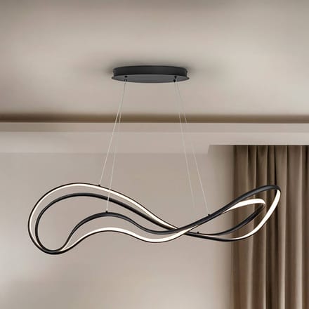Schuller Valencia Danza LED hanglamp, mat zwart, metaal, aluminium