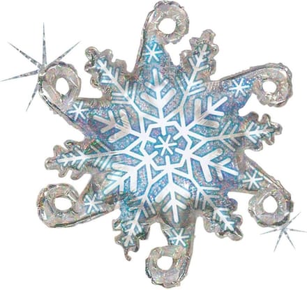 Folieballon holografische sneeuwvlok - 95 cm