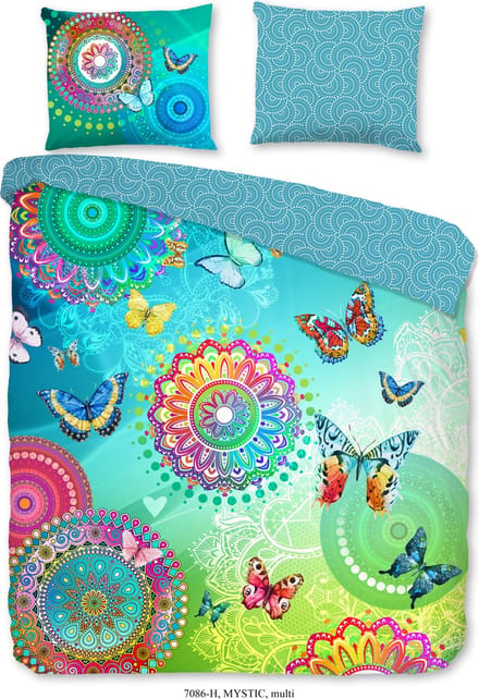 HIP Dekbedovertrek "mandala's en vlinders" - Multi - (200x200/220 cm) - Katoen Satijn