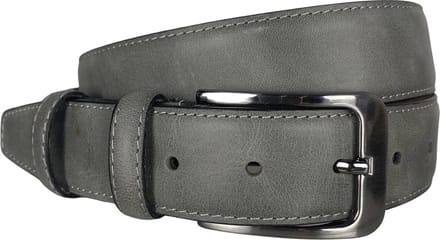 Riem Grijs - 3.5 cm Breed - 115 cm (Taille maat tot 95 cm) - Echt Leer