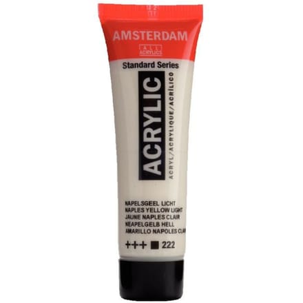 Verf - Acryl - 222 - Napels geel licht - Amsterdam - 20ml