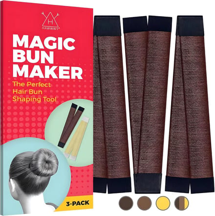 Haar Broodje Maker - Haar Styling Tool - Snel Haar Stijlen - Geen Spelden Nodig - 3 Stuks - Bruin