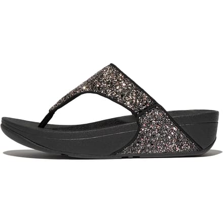 FitFlop Lulu Multi-Tonal Glitter Toe-Post Sandals Dames Slippers - Zwart Multi