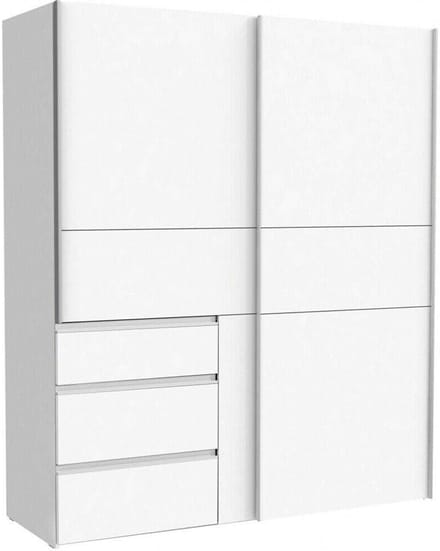Witte Schuifdeuren Kledingkast met Opbergruimte - 170 cm