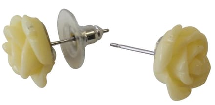 Behave - Oorknoppen roos geel vintage romantisch design - 1,5 cm