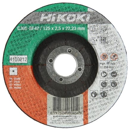 HiKOKI Doorslijpschijf voor Steen 115x3,0mm Concaaf - 4100211