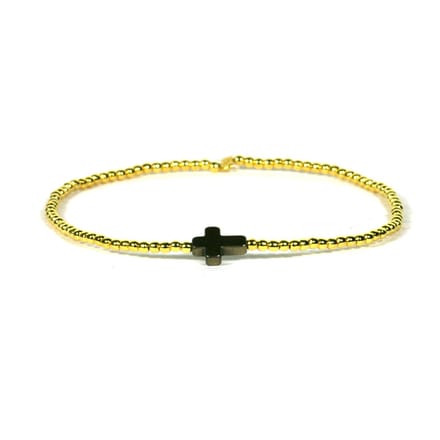 Heaven Eleven - verguld zilver 925 - dikte 1mm - hematiet kruis