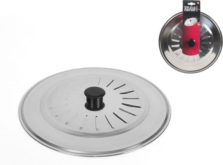 Gerimport Universele spatdeksel/pannendeksel voor pannen - RVS - D22 cm - Kookpannen accessoires