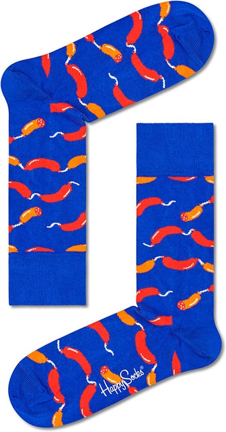 Happy Socks unisex sokken sausage blauw