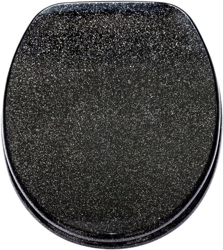 Luxe WC-bril Zwart Glitter - Softclose en Eenvoudige Montage