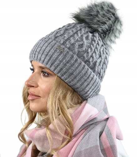 Alur - Warme Wintermuts - Grijs Pompon - Cadeau