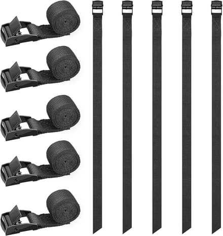 10 Stuks Korte Zwarte Spanbanden met Klemsluiting voor Fiets en Bagage