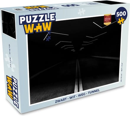 Puzzel Zwart - Wit - Weg - Tunnel - Legpuzzel - Puzzel 500 stukjes