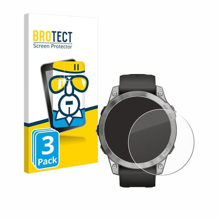 BROTECT - Glas Screenprotector voor Garmin Fenix 7 (47 mm) - Gehard Beschermglas 9H 3 Stuks