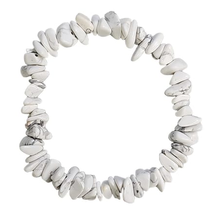 Fako Bijoux® - Edelsteen Armband - Little Stones - Splitsteen - Natuursteen - Howliet - Wit