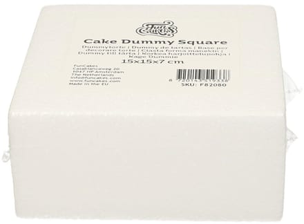 FunCakes Taart Dummy - Piepschuim Blok - Vierkant - 15x15x7 cm