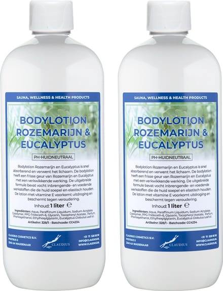 Bodylotion Rozemarijn & Eucalyptus 1 Liter - set van 2 stuks