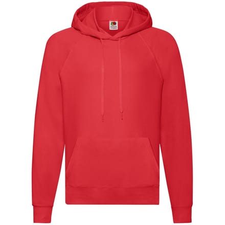 Fruit of the Loom Heren Lichtgewicht Pullover Hoodie (Rood)