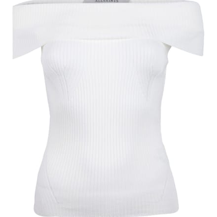 AllSaints Livia Top Chalk White Maat: L | Mouwloze Tops Outlet | Dames | Wit