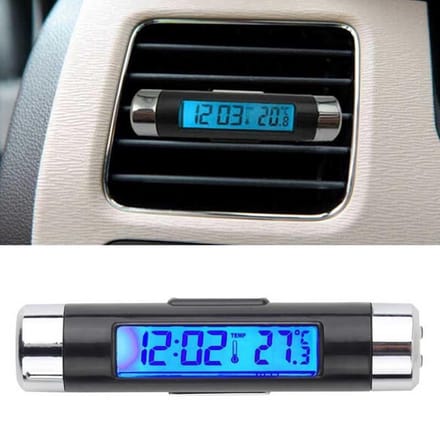 Premium Auto Klok - LCD Klok met Temperatuur - Auto Klokje Klein - Digitaal - Accessories