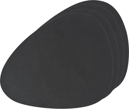 Zeller placemats lederlook - 4x - 34 x 42 cm - zwart