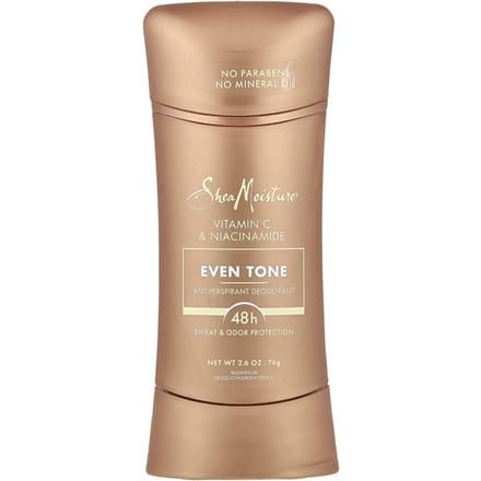 SheaMoisture, Gelijkmatige Huidtoon, Antiperspirant Deodorant, Vitamine C en Niacinamide, 73 g (74 gr) beige