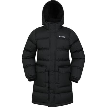 Mountain Warehouse Waterafstotende gewatteerde longline jas voor kinderen/Kinderen (Zwart)