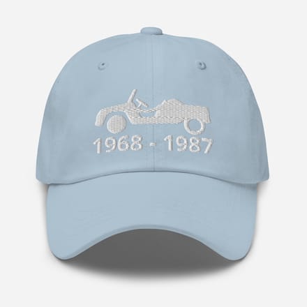 De2pktjes - Geborduurde Citroën Méhari pet met productieperiode - L.Blauw