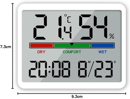 Digitale Wekker - Klok met Alarm - Dagelijkse Planning - Temperatuur Vochtigheid - 9.5 x 7.3 cm - Wit