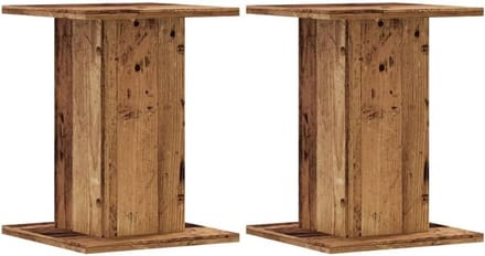 2x Hoge Luidsprekerstandaards met Houtlook voor Hifi en Surround Sound
