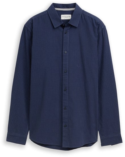 Tom Tailor - Regular fit overhemd met ruitjesmotief - Maat S - blue vichy check
