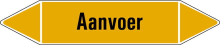 Aanvoer gas leidingmarkering op vel 126 x 26 mm - 5 per vel
