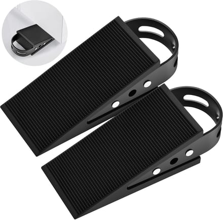 SolidKeus - Rubber Deurstoppers met RVS Handvat - Set van 2