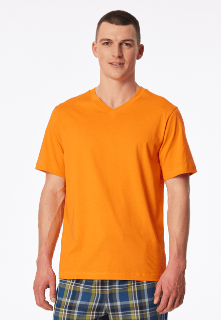 Shirt met korte mouwen en v-hals, oranje - Mix+ Relax 48