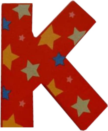 Decoratieletter - K - Hout - 7cm - Rood