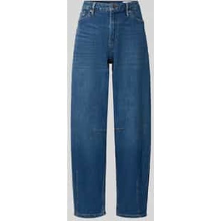 Regular fit barrel jeans van katoenmix