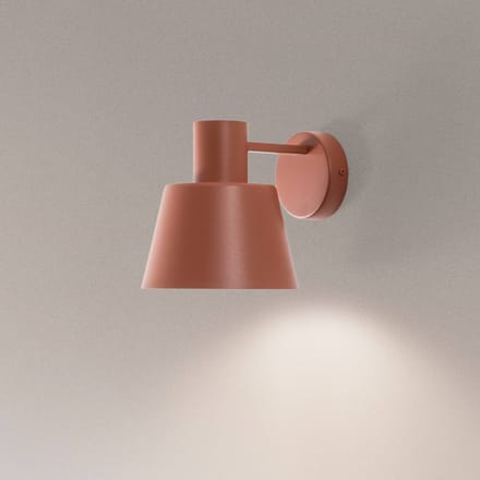 SIGMA Wandlamp Dunka, baksteenrood, 1-lamp, staal, hoogte 17 cm