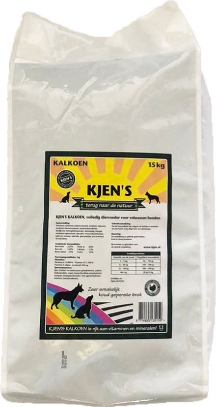 Kjen's geperst hondenvoer Kalkoen 15 kg - Hond