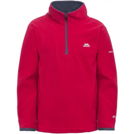 Trespass - Jongens Etto Half Zip Fleece Sweater (Rood)