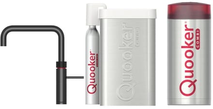 Quooker Cube Fusion Square Mat Zwart met Combi Boiler