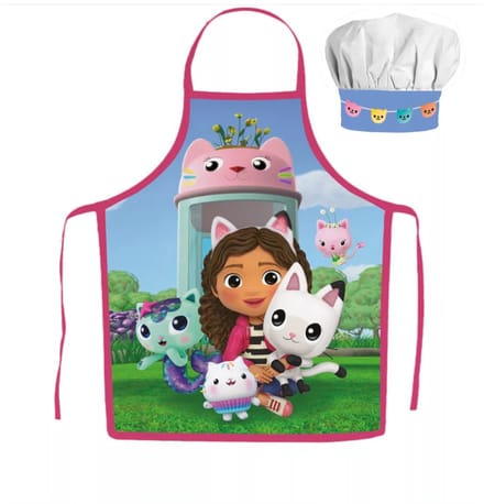 Gabby’s Dollhouse - Gabby's poppenhuis - Kinder Schort & Koksmuts Set – 2-delig – Polyester – 3-8 jaar