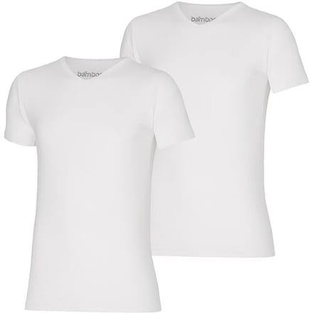 Apollo T-shirt Heren Bamboo Basic V-neck Wit 2-pack-XXL