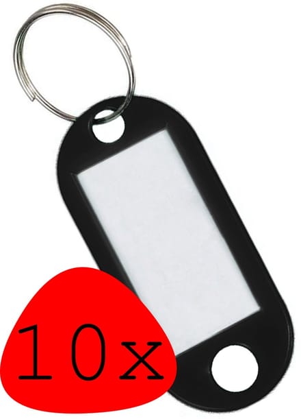 Sleutellabels Sleutelhanger Sleutellabel Bagagelabel Naamlabels - Zwart - 10x