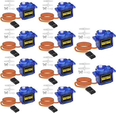 Micro Servo Motor Kit 9G - 10 Stuks voor RC Robots, Arduino Projecten en Modelbouw Toepassingen met Kabel