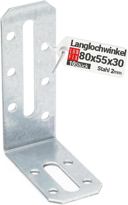 Verstelbare Hoekverbinders voor Bouwprojecten - Set van 10 - 80 x 55 x 30 mm
