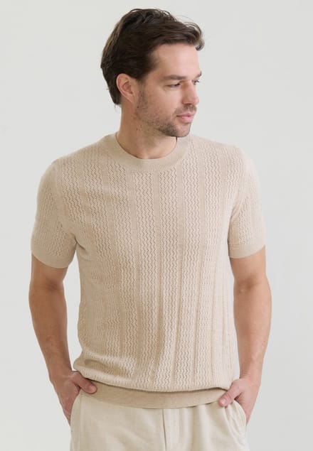 Felix Hardy Tshirt Korte Mouwen 100% Katoen Heren Beige - M