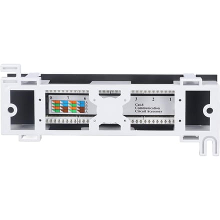 Patchpanel 8 poorten CAT6 netwerkkabel rackmount 568AB RJ45 accessoire voor installatie white