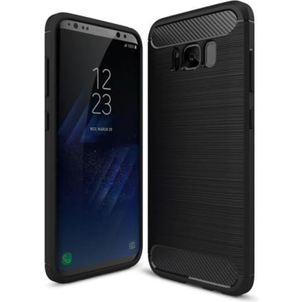 Hoesje - Samsung - Galaxy S8+ Plus - Koolstofvezel - Flexibel - Schokbestendig zwart