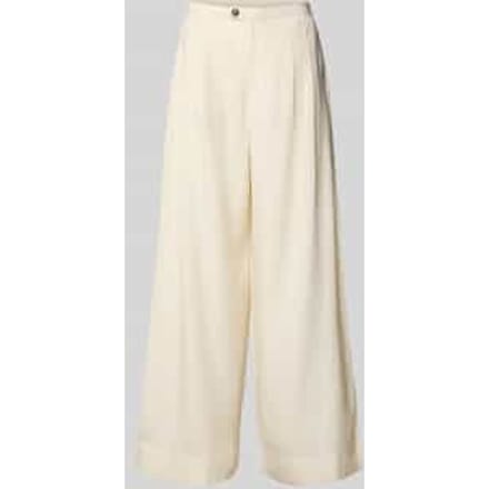 Wide leg bandplooibroek met steekzakken, model 'NATUK'