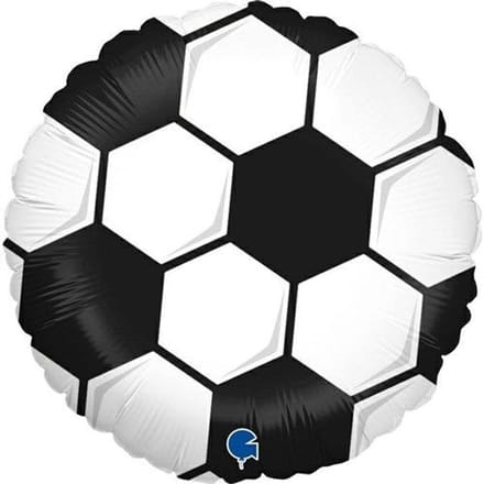 Folieballon - Voetbal - Zwart wit - 45cm - Zonder vulling